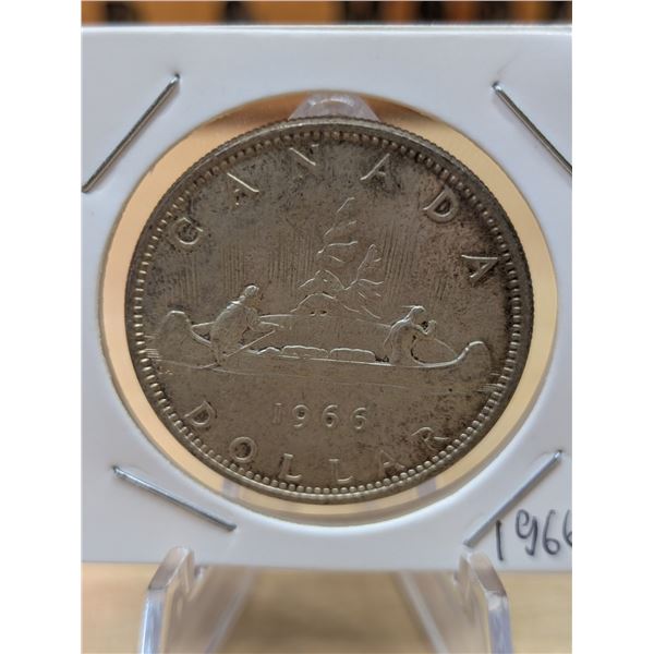 Lot 37-1) 1 Canadian silver Dollar 1966