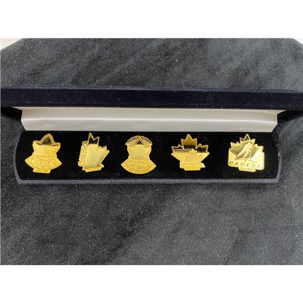 Team Canada Double Gold Champion Pins 2002 & Hockey Hall of Fame Medallions