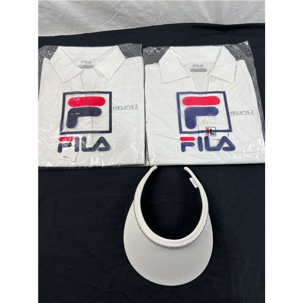 2 Ladies Fila Golf Shirts & Tail Visor