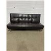 Image 1 : Faux Leather Futon Couch with 2 Cushions