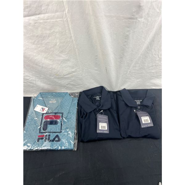 2 "Landmark" Mens Polo Shirts & 1 "Fila" Mens Shirt