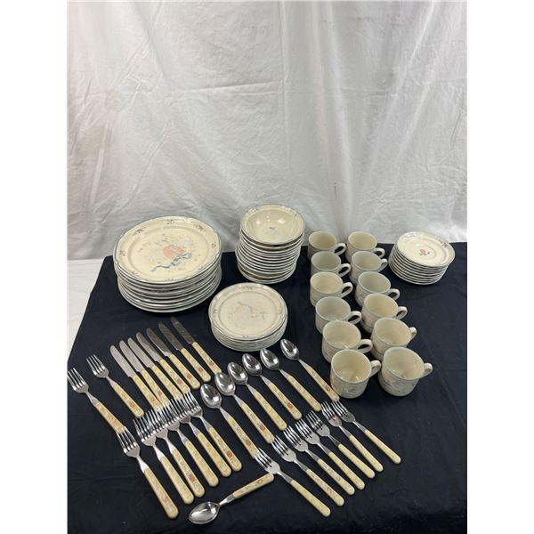 International Tableworks "Marmalade" Stoneware With Matching Cutlery