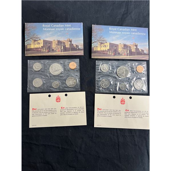 2 Royal Canadian Mint 1975 Uncirculated Coin Sets