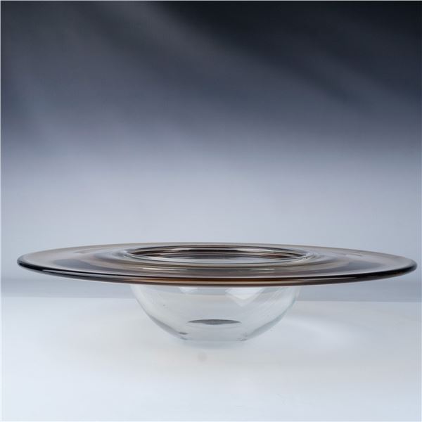 1950s Alfredo Barbini Murano Glass Center Bowl, Signed
