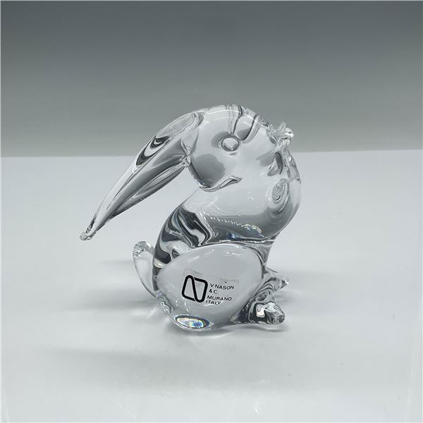 V Nason & C Murano Clear Glass Rabbit Sculpture
