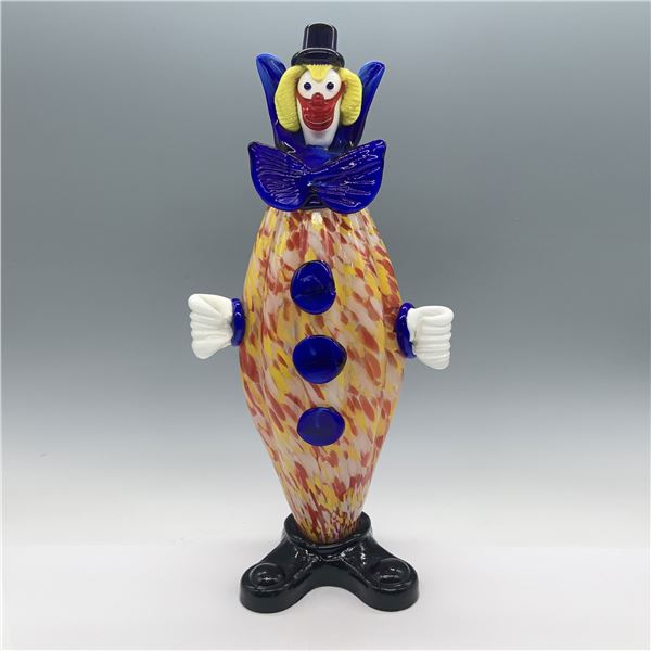 Murano Glass Colorful Clown Figurine