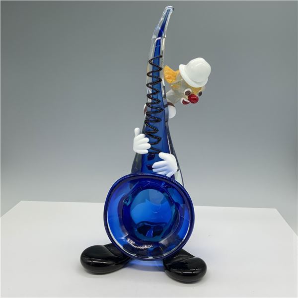 Blue Horn Glass Clown Figurine