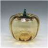 Image 1 : Blenko Glass Pumpkin Figure with Green Stem