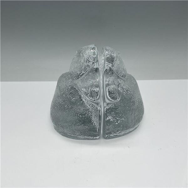 Pair of Vintage Blenko Frosted Glass Duck Bookends