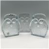 Image 1 : 3pc Blenko Glass Owl Bookends