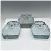 Image 3 : 3pc Blenko Glass Owl Bookends