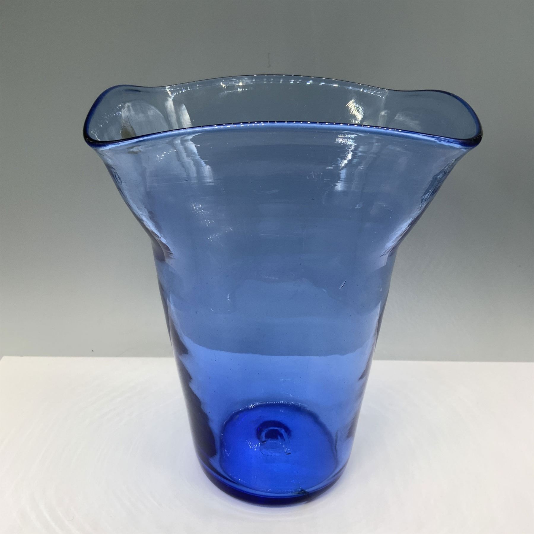 Blenko Rectangular Vase Blenko Handcraft Blue Glass Vase