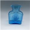 Image 1 : Blenko Blue Glass Water Bottle with Embossed Ship Design