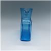 Image 2 : Blenko Blue Glass Water Bottle with Embossed Ship Design