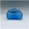 Image 4 : Blenko Blue Glass Water Bottle with Embossed Ship Design