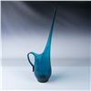 Image 1 : Blenko Mid-Century Teal Glass Ewer Vase