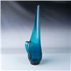 Image 2 : Blenko Mid-Century Teal Glass Ewer Vase