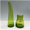 Image 1 : 2pc Blenko & Hand-Blown Green Glass Vases