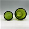 Image 3 : 2pc Blenko & Hand-Blown Green Glass Vases
