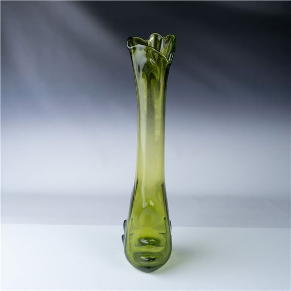 Tundra Vase in Green Art Glass
