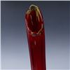 Image 2 : Vintage  Amberina Glass Vase with Ruffled Rim