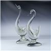 Image 1 : Pair of Clear Art Glass Swan Sculptures