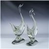 Image 3 : Pair of Clear Art Glass Swan Sculptures