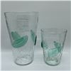 Image 2 : Pair of Hand-Blown Crackled Glass Tumblers with Leaf Motifs