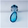 Image 3 : Blue Art Glass Floor Vase with Scalloped Base