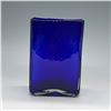 Image 3 : Cobalt Blue Art Glass Vase, Rectangular