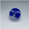 Image 1 : Glass Eye Studio Paperweight, Blue and White Swirl,