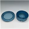 Image 3 : 2pc Blue Glass Ashtray Set, Modern Design