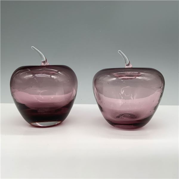 2pc Purple Glass Apple Figures
