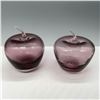 Image 2 : 2pc Purple Glass Apple Figures