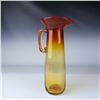 Image 1 : Amber and Yellow Gradient Hand Blown Glass Pitcher