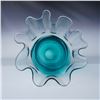 Image 2 : Art Glass Vase with Blue-Toned Gradient & Flared Rim