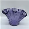 Image 1 : Art Glass Vase, Amethyst Ruffled Design