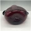 Image 4 : Hand-Blown Art Glass Vase in Deep Amethyst with Black Accent