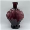 Image 1 : Hand-Blown Glass Vase, Purple Shell Design