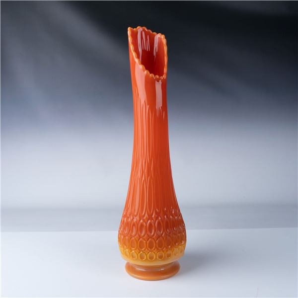 Mid-Century Art Glass Swung Vase, Tangerine