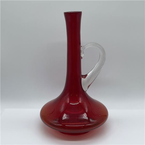 Mid-Century Red Glass Ewer