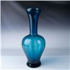 Image 1 : Vintage Hand Blown Blue Glass Vase