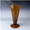 Image 1 : Vintage Textured Cone Amber Glass Vase