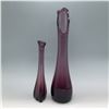 Image 1 : 2pc Amethyst Handblown Glass Vases
