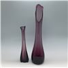 Image 2 : 2pc Amethyst Handblown Glass Vases