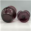 Image 3 : 2pc Flared Amethyst Glass Vase and Compote