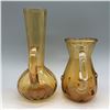 Image 2 : 2pc Handblown Amber Glass Pitchers