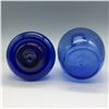 Image 3 : 2pc Handblown Blue Glass Jug and Vase
