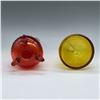 Image 3 : 2pc Mid-Century Art Glass Vases, Amberina and Amber