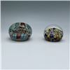Image 2 : 2pc Millefiori Paperweights, Multicolor and Floral Des
